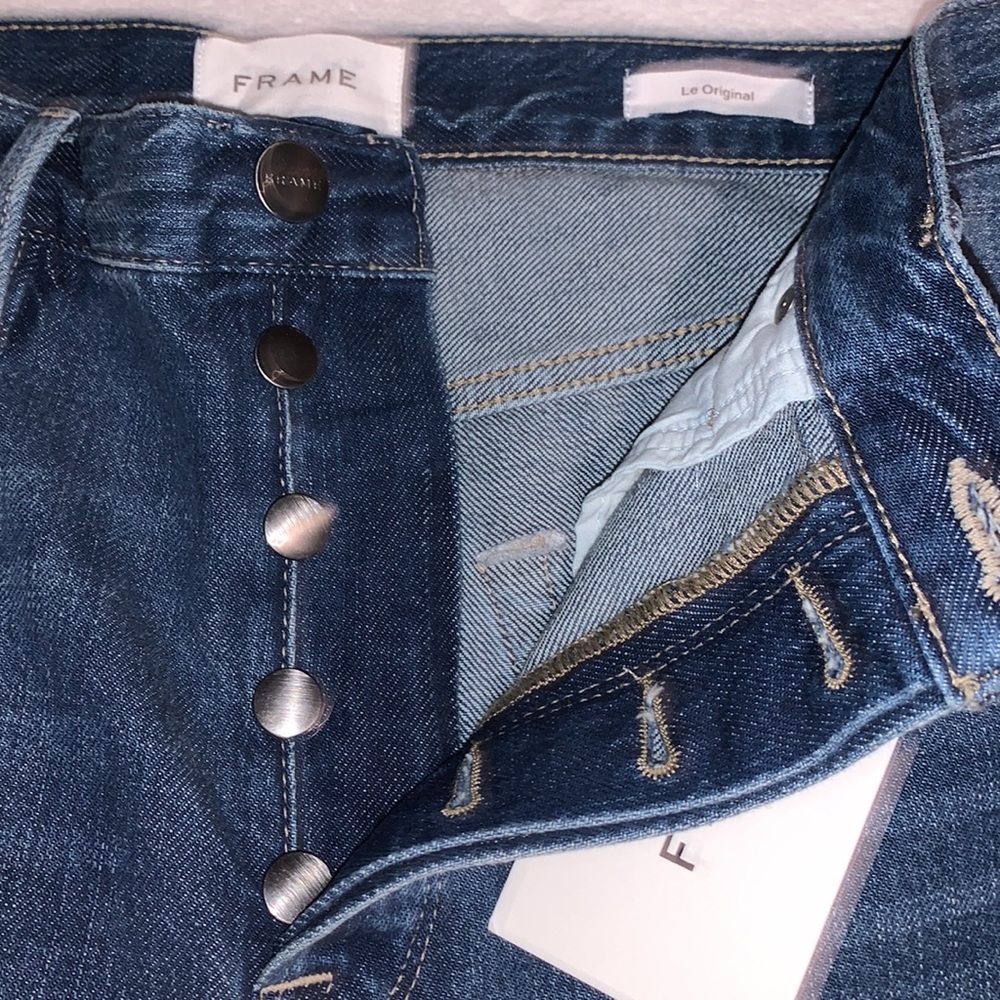 frame le original high rise straight fit jeans - Picture 2 of 8
